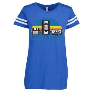 Never Forget Cassette Tape Vhs Gamer Old School Enza Ladies Jersey Football T-Shirt