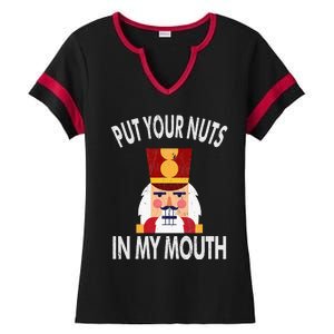 Naughty Funny Christmas Nutcracker Ladies Halftime Notch Neck Tee