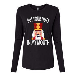 Naughty Funny Christmas Nutcracker Womens Cotton Relaxed Long Sleeve T-Shirt