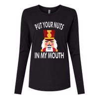 Naughty Funny Christmas Nutcracker Womens Cotton Relaxed Long Sleeve T-Shirt