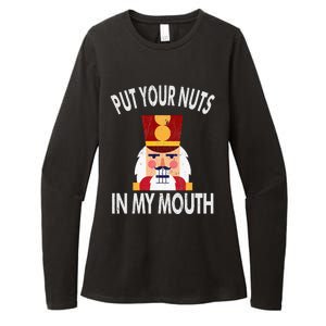 Naughty Funny Christmas Nutcracker Womens CVC Long Sleeve Shirt