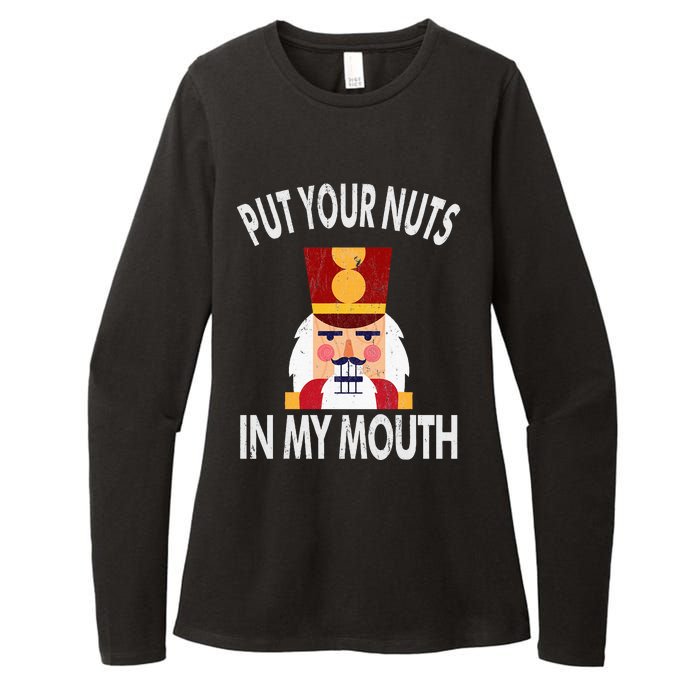 Naughty Funny Christmas Nutcracker Womens CVC Long Sleeve Shirt