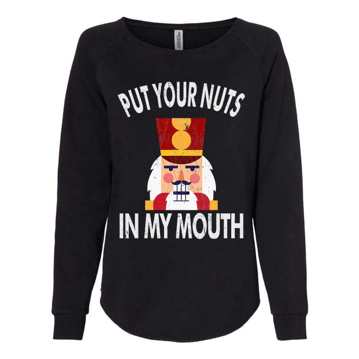 Naughty Funny Christmas Nutcracker Womens California Wash Sweatshirt