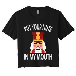 Naughty Funny Christmas Nutcracker Women's Crop Top Tee