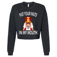 Naughty Funny Christmas Nutcracker Cropped Pullover Crew