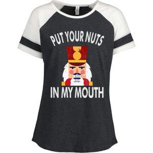 Naughty Funny Christmas Nutcracker Enza Ladies Jersey Colorblock Tee