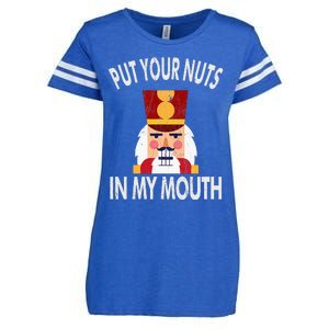 Naughty Funny Christmas Nutcracker Enza Ladies Jersey Football T-Shirt