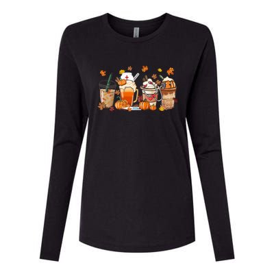 Nurse Fall Coffee Pumpkin Latte Thankful Nurse Thanksgiving Gift Womens Cotton Relaxed Long Sleeve T-Shirt