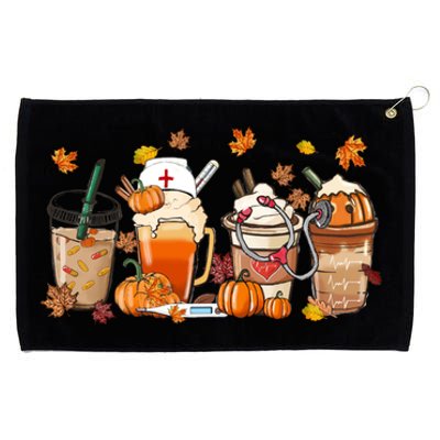 Nurse Fall Coffee Pumpkin Latte Thankful Nurse Thanksgiving Gift Grommeted Golf Towel