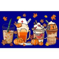 Nurse Fall Coffee Pumpkin Latte Thankful Nurse Thanksgiving Gift Bumper Sticker