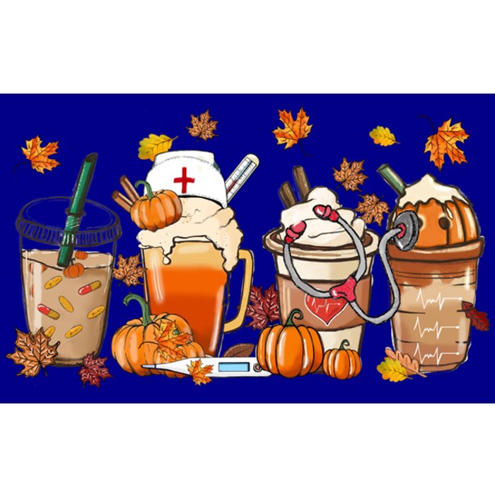 Nurse Fall Coffee Pumpkin Latte Thankful Nurse Thanksgiving Gift Bumper Sticker