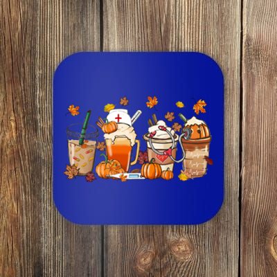 Nurse Fall Coffee Pumpkin Latte Thankful Nurse Thanksgiving Gift Coaster