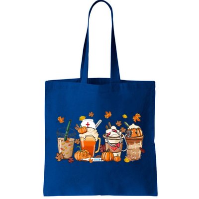 Nurse Fall Coffee Pumpkin Latte Thankful Nurse Thanksgiving Gift Tote Bag