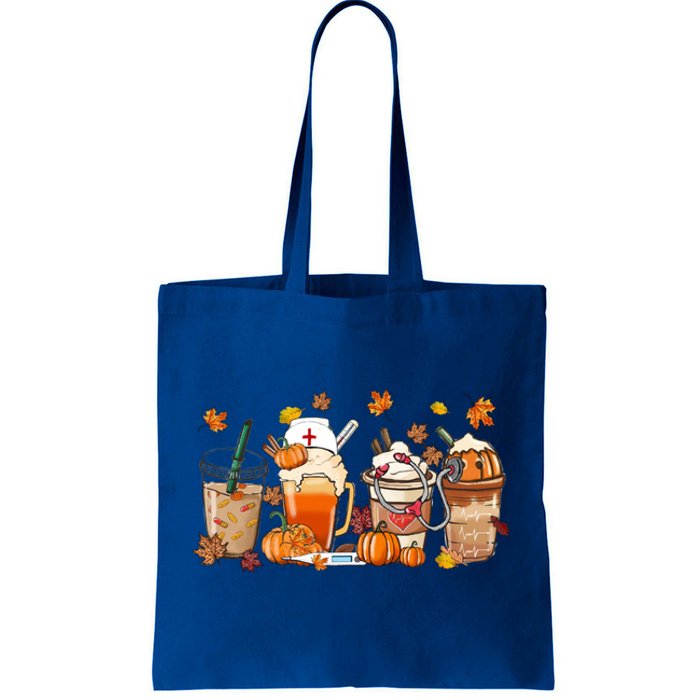 Nurse Fall Coffee Pumpkin Latte Thankful Nurse Thanksgiving Gift Tote Bag