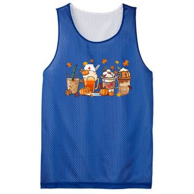 Nurse Fall Coffee Pumpkin Latte Thankful Nurse Thanksgiving Gift Mesh Reversible Basketball Jersey Tank