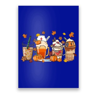 Nurse Fall Coffee Pumpkin Latte Thankful Nurse Thanksgiving Gift Poster