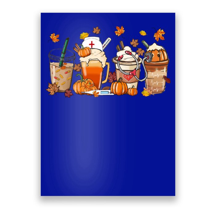 Nurse Fall Coffee Pumpkin Latte Thankful Nurse Thanksgiving Gift Poster