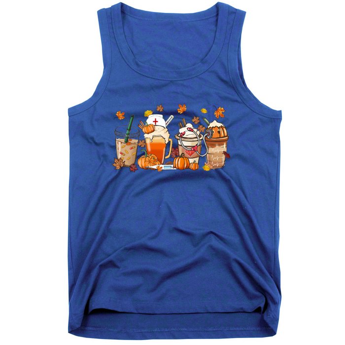 Nurse Fall Coffee Pumpkin Latte Thankful Nurse Thanksgiving Gift Tank Top