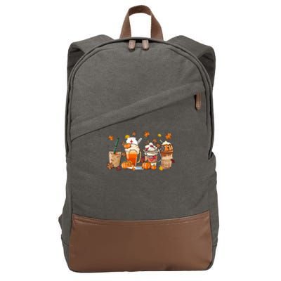 Nurse Fall Coffee Pumpkin Latte Thankful Nurse Thanksgiving Gift Cotton Canvas Backpack