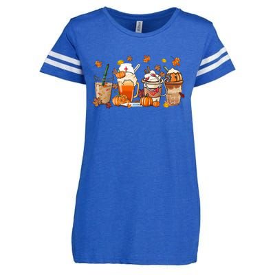 Nurse Fall Coffee Pumpkin Latte Thankful Nurse Thanksgiving Gift Enza Ladies Jersey Football T-Shirt