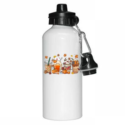 Nurse Fall Coffee Pumpkin Latte Thankful Nurse Thanksgiving Gift Aluminum Water Bottle