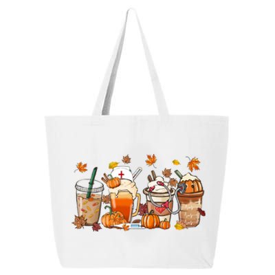 Nurse Fall Coffee Pumpkin Latte Thankful Nurse Thanksgiving Gift 25L Jumbo Tote