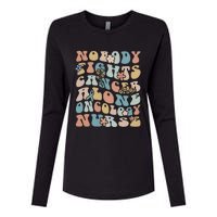 Nobody Fights Cancer Alone Oncology Nurse Womens Cotton Relaxed Long Sleeve T-Shirt