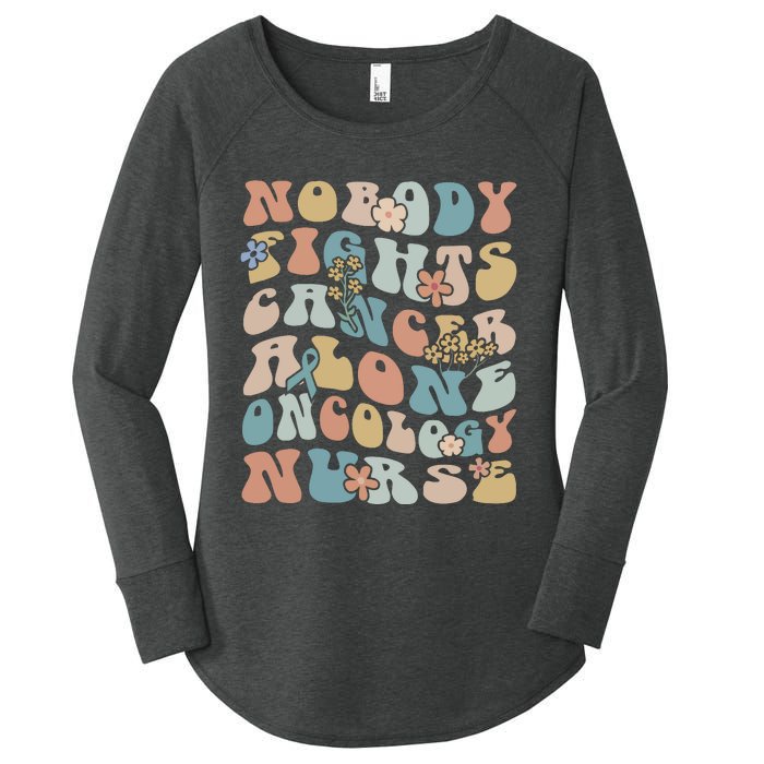 Nobody Fights Cancer Alone Oncology Nurse Women's Perfect Tri Tunic Long Sleeve Shirt