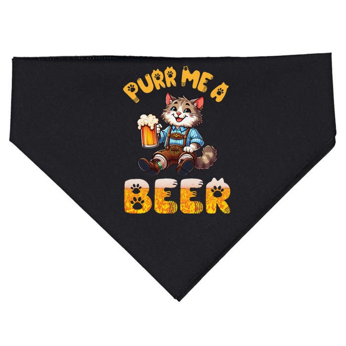 Norwegian Forest Cat Bavarian Drinking Beer Purr Me A Beer USA-Made Doggie Bandana