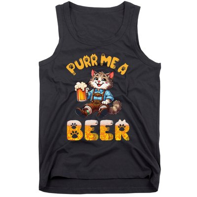 Norwegian Forest Cat Bavarian Drinking Beer Purr Me A Beer Tank Top