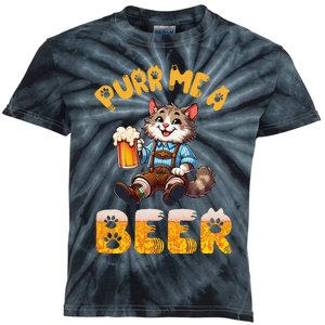 Norwegian Forest Cat Bavarian Drinking Beer Purr Me A Beer Kids Tie-Dye T-Shirt