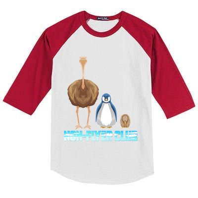 Non Flyer Club Gift Bird Bouquet Penguin Kiwi Bird Gift Kids Colorblock Raglan Jersey