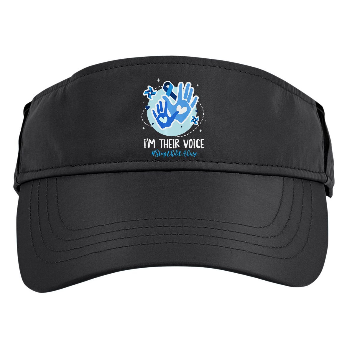 No For Child Abuse Excuse Prevention Month April Blue Ribbon Adult Drive Performance Visor