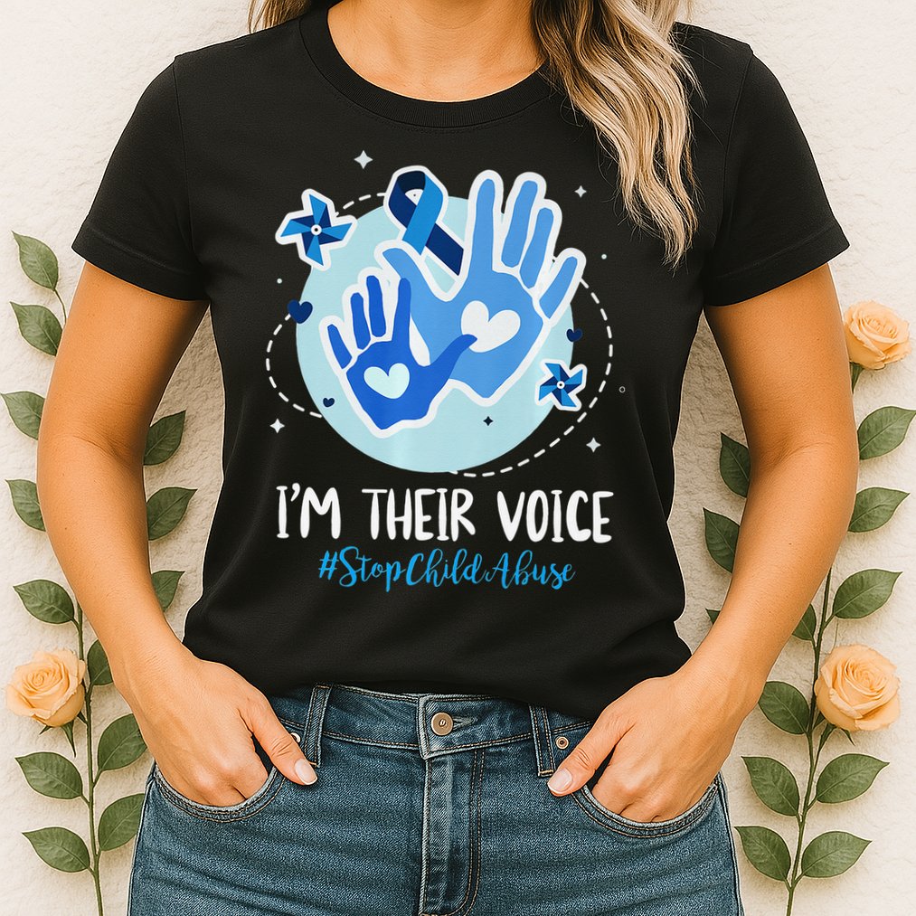 No For Child Abuse Excuse Prevention Month April Blue Ribbon Womens T-Shirt