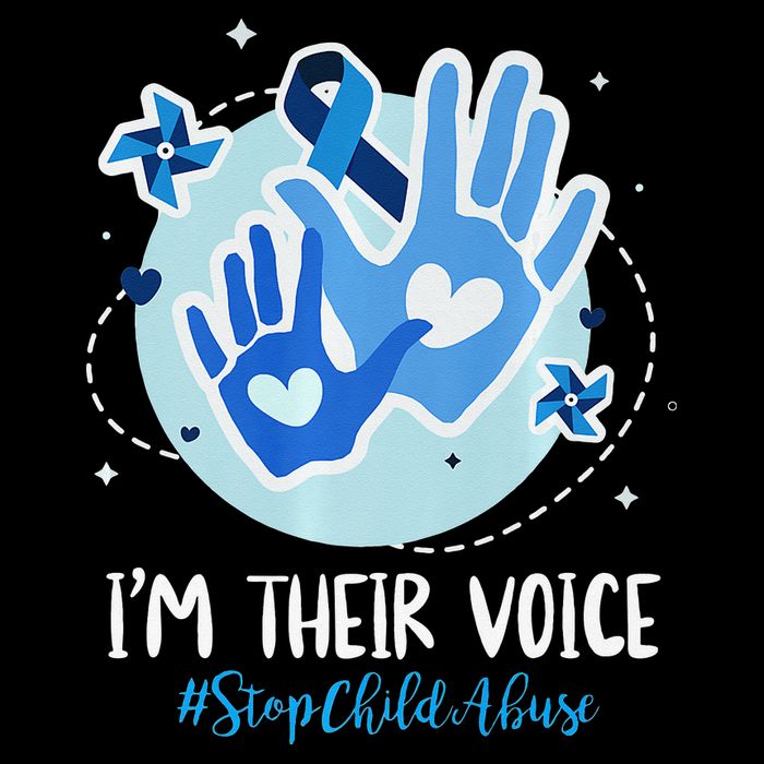 No For Child Abuse Excuse Prevention Month April Blue Ribbon Womens T-Shirt