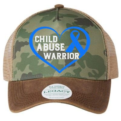 No For Child Abuse Excuse Prevention Month Blue Ribbon April Legacy Tie Dye Trucker Hat