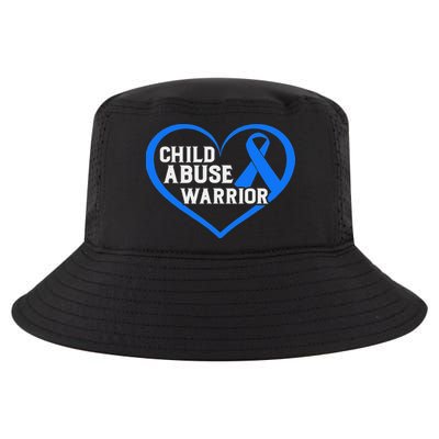No For Child Abuse Excuse Prevention Month Blue Ribbon April Cool Comfort Performance Bucket Hat