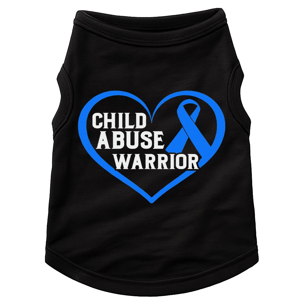 No For Child Abuse Excuse Prevention Month Blue Ribbon April Doggie Tank