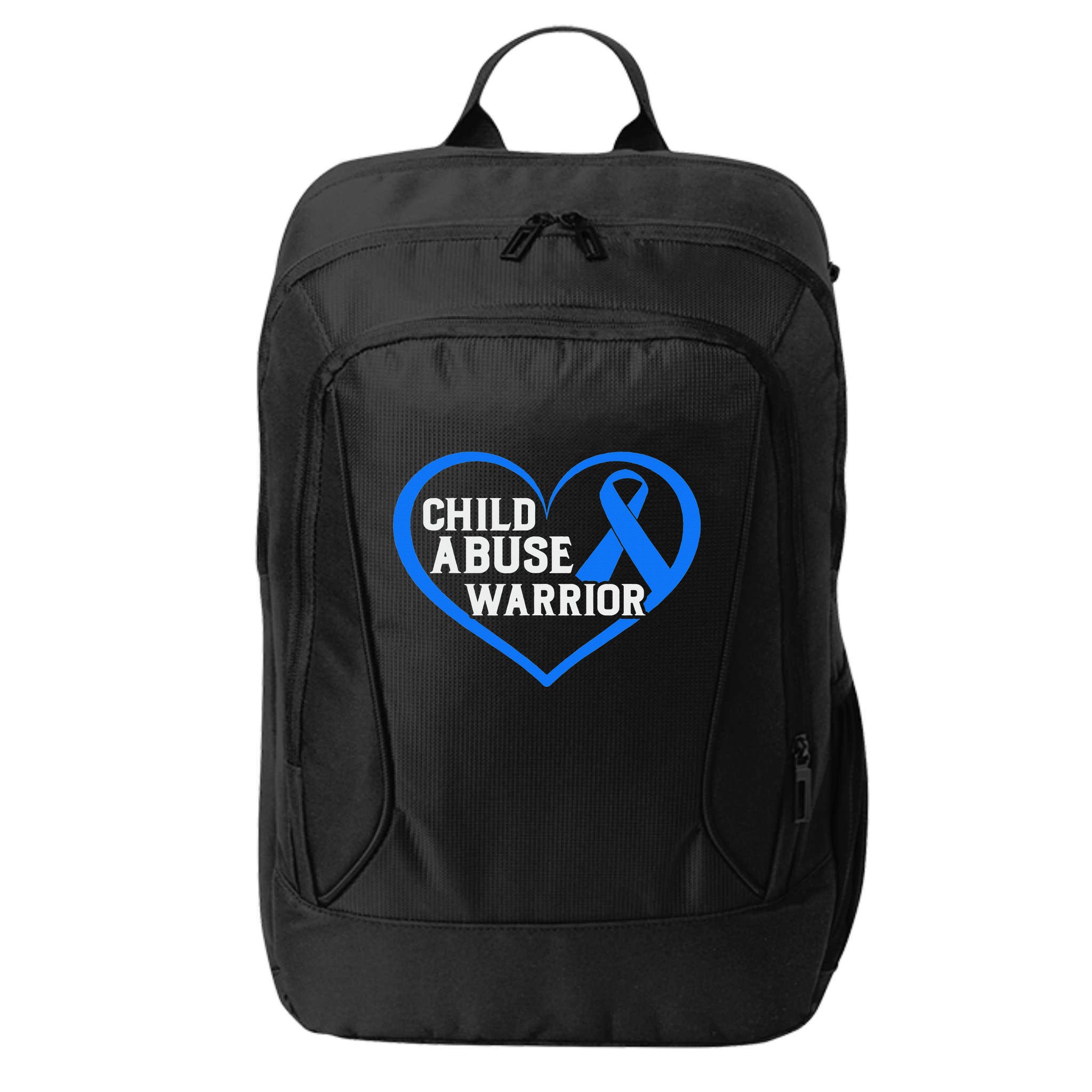 No For Child Abuse Excuse Prevention Month Blue Ribbon April City Backpack