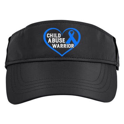 No For Child Abuse Excuse Prevention Month Blue Ribbon April Adult Drive Performance Visor