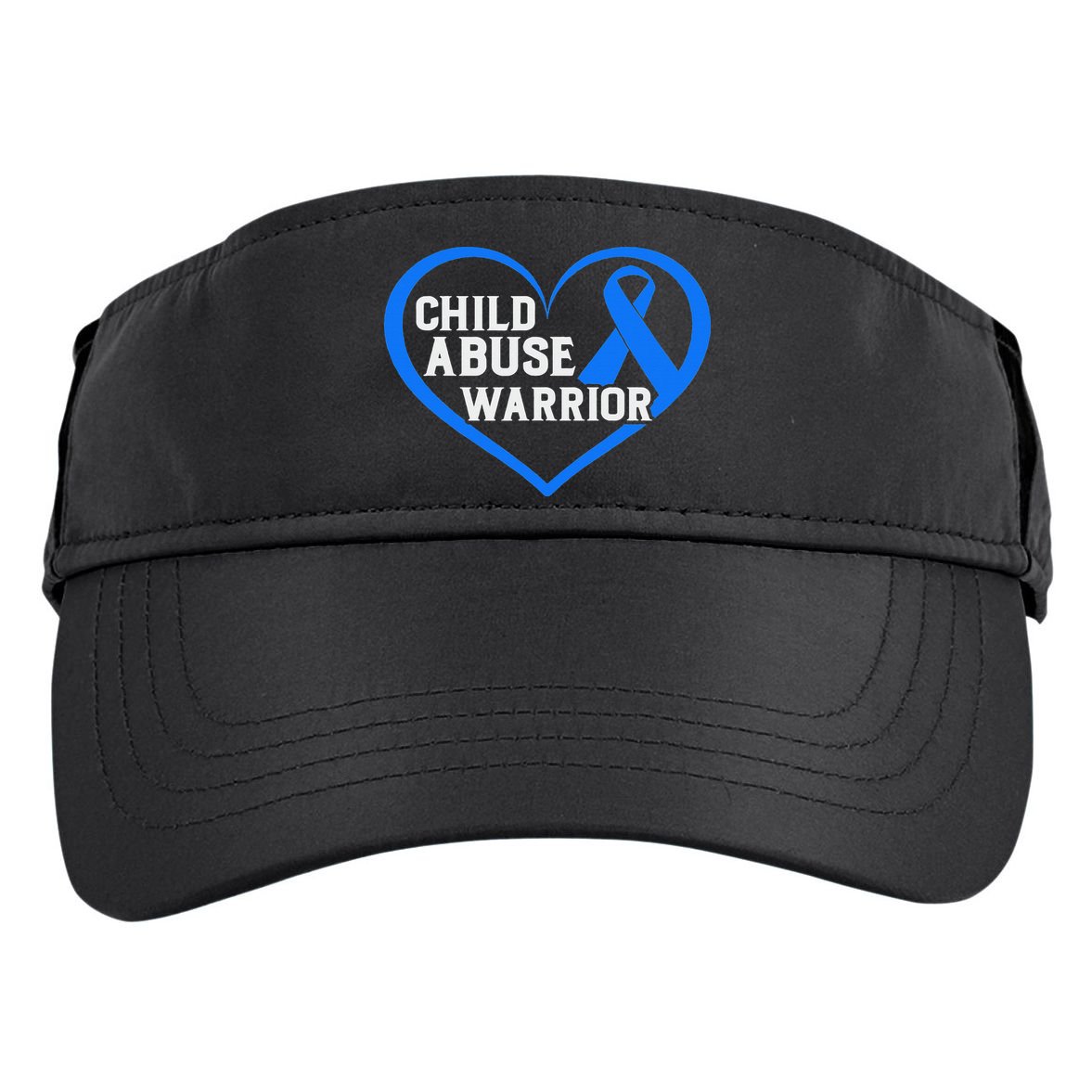 No For Child Abuse Excuse Prevention Month Blue Ribbon April Adult Drive Performance Visor