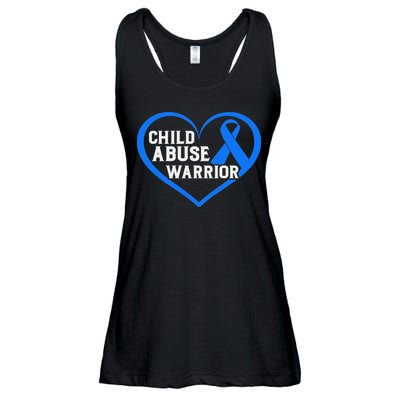 No For Child Abuse Excuse Prevention Month Blue Ribbon April Ladies Essential Flowy Tank