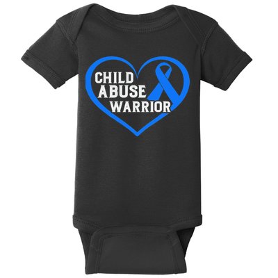 No For Child Abuse Excuse Prevention Month Blue Ribbon April Baby Bodysuit