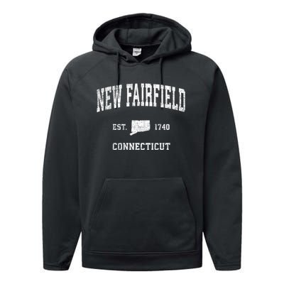 New Fairfield Connecticut Ct Vintage Sports Performance Fleece Hoodie