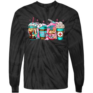 Nurse Fuel Coffee Pink Lover Nursing Caffeinated Lover Tie-Dye Long Sleeve Shirt