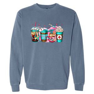 Nurse Fuel Coffee Pink Lover Nursing Caffeinated Lover Garment-Dyed Sweatshirt