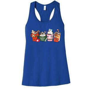 Nurse Fuel Christmas Coffee Latte Nursing Stethoscope Xmas Cool Gift Women's Racerback Tank