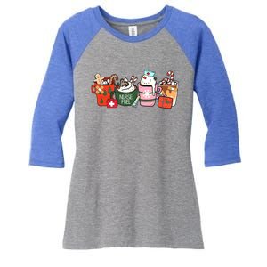 Nurse Fuel Christmas Coffee Latte Nursing Stethoscope Xmas Cool Gift Women's Tri-Blend 3/4-Sleeve Raglan Shirt