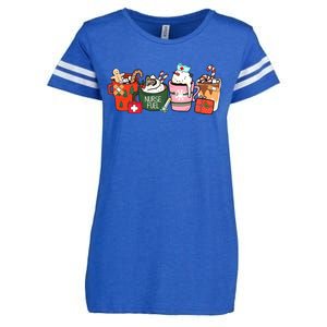 Nurse Fuel Christmas Coffee Latte Nursing Stethoscope Xmas Cool Gift Enza Ladies Jersey Football T-Shirt