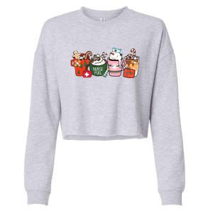 Nurse Fuel Christmas Coffee Latte Nursing Stethoscope Xmas Cool Gift Cropped Pullover Crew